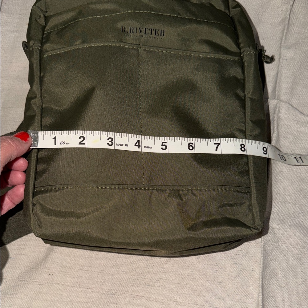 R. Riveter Olive Green BackPack Bag with Organizer Pocket - Picture 12 of 13